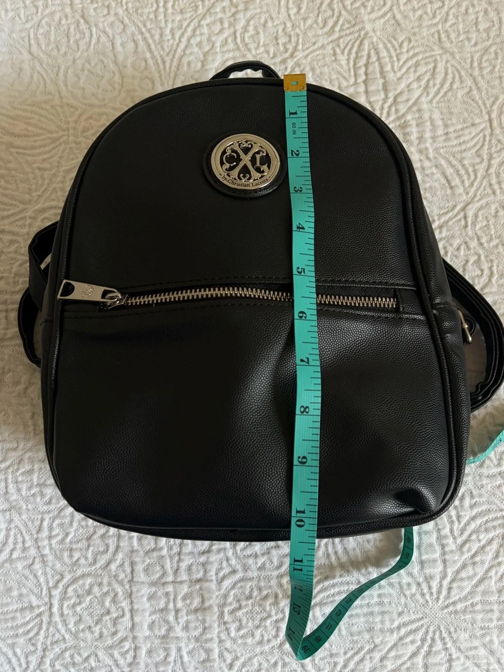 NWT CXL by Christian Lacroix Pine Caviar Backpack Black with Silver Hardware